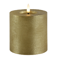 LED kaars/stompkaars   goud   D10 x H10 cm   timer   warm wit