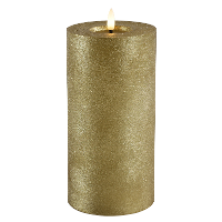 LED kaars/stompkaars   goud   D10 x H20 cm   timer   warm wit