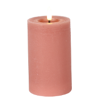 Countryfield LED kaars/stompkaars   roze   D7,5 x H12,5 cm   timer