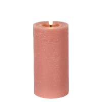 Countryfield LED kaars/stompkaars   roze   D7,5 x H15 cm   timer