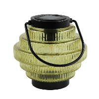 Tuin lantaarn Jardin   solar   geel/zwart   D16 x H16 cm   metaal/glas   buitenverlichting