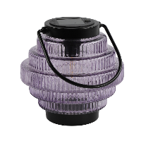 Tuin lantaarn Jardin   solar   paars/zwart   D16 x H16 cm   metaal/glas   buitenverlichting