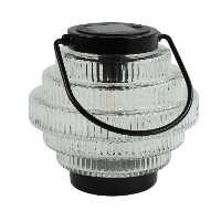 Tuin lantaarn Jardin   solar   transparant/zwart   D16 x H16 cm   metaal/glas   buitenverlichting