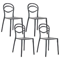 COVOLO   Tuinstoel set van 4   Zwart   Polypropyleen