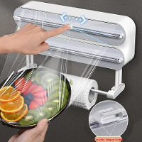 Creatieve magnetische wandgemonteerde multifunctionele plasticfoliesnijder Baking Cutter Verstelbare keukengerei opslag