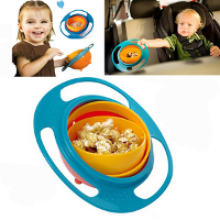 Creative Fantastic Ufo Gyroscope Kids Bowl Never Spill Food Universal Kids Bowl