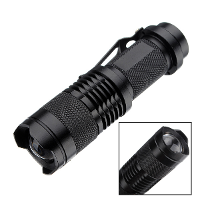 Cree Q5 300lm Mini Zoomable Led Flashlight Black(1*aa/1*14500)