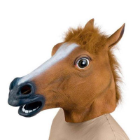 Creepy Horse Head Latex Mask Face Rubber Mask For Halloween Festival