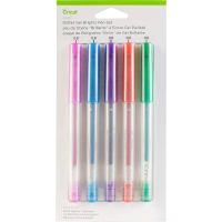 Cricut Explore/Maker Medium Point Gel 5 Pack Glitter Brights Stiftset Glittereffect, Rood, Groen, Roze, Violet, Blauw