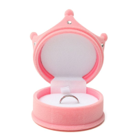 Crown Crystal Ring Earrings Storage Display Case Jewelry Gift Box