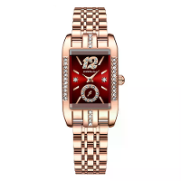 CRRJU Elegante Vrouwen Rhinestone Rechthoekige Quartz Horloge Luminous Waterproof RVS Band Zakelijke Mode Horloge