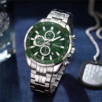 CRRJU Herenhorloges Mode Luxe RVS Quartz Horloges Waterdichte Chronograaf Multifunctionele Horloges