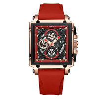 CRRJU Mannen Sporthorloge,Multifunctioneel Chronograaf Horloge voor Zakenmannen,Waterdichte Vierkante Mannelijke Kwarts