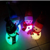 Crystal Christmas Snowman Colorful Small Night Light Christmas Gift