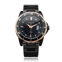 Curren 8108 Black Stainless Steel Band Life Waterproof Men Wrist Watch