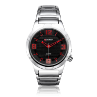 Curren 8111 Black Dial Stainless Steel Silver Band Men Wrist Watch