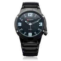 Curren 8111 Black Stainless Steel Water Resistance Number Men Watch