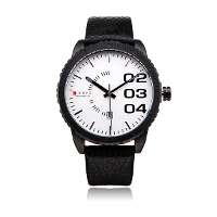 Curren 8125 Brown Pu Leather Date Number Round Men Wrist Quartz Watch