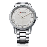 Curren 8131 Silver Stainless Steel Big Dial Men Quartz Wrist Watch