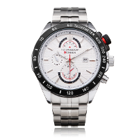 Curren 8148 Stainless Steel Black White Men Wrist Quartz Watch