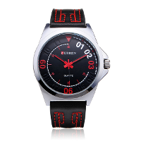 Curren 8153 Brown Pu Leather Number Round Men Wrist Quartz Watch