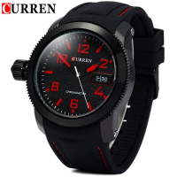 Curren 8173 Blue Black White Silicone Waterproof Analog Watch