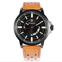 Curren 8228 Fashion Date Display Men Quartz Watch Luxury Leather Strap Sport Watch