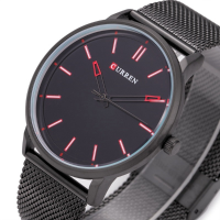 Curren 8233 Fashion Alloy Band Men Wrist Watch Casual Male Thin Dial Analog Watch
