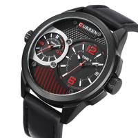 Curren 8249 Fashion Men Quartz Watch Luxury Dual Movement Double Dials Sports Watch