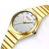 CURREN Dames Eenvoudige Rhinestones Kwartshorloges Mode Luminous waterdicht RVS Dames Horloges