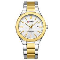 CURREN Eenvoudige Kalender Roestvrijstalen Band Mannen Horloge Waterdicht Lumiën Business Casual Kwartshorloges