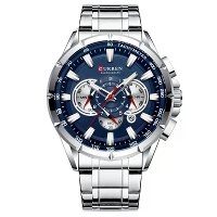 CURREN Heren Horloge Chronograaf Quartz Horloge Waterdicht RVS Sporthorloges voor Heren Analoog Kalender Horloge