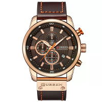 CURREN Heren Leren Sporthorloges Zesdaagse Chronograaf Horloge Waterproof Multifunctionele Kwarts Horloge