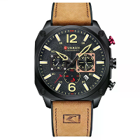 CURREN Heren Sporthorloges Multifunctionele Chronograaf Quartz Horloge Luminous Waterdicht Kalender Horloge