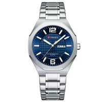 CURREN Kalender Waterdichte Herenhorloge Modieuze Zakelijke Casual RVS Kwartshorloge met Horobox
