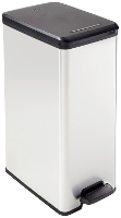 Curver DECO Bin 240640 Afvalbak 40 l (b x h x d) 250 x 610 x 420 mm Zilver, Zwart 1 stuk(s)