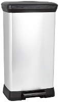 Curver Deco bin metalics 240643 Afvalbak 50 l (b x h x d) 390 x 720 x 290 mm Zilver, Zwart 1 stuk(s)