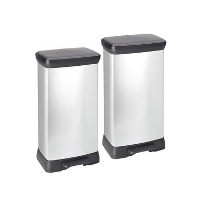 Curver Decobin Prullenbak   50L   2 stuks   Metallic