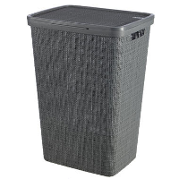 Curver Jute Wasmand met deksel   58L   Donkergrijs