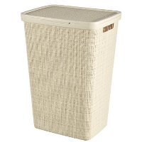 Curver Jute Wasmand met deksel   58L   Gebroken wit