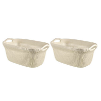 Curver Knit Wasmand   40 l   set van 2   Oasis white