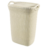 Curver Knit Wasmand met deksel   57L   Oasis White
