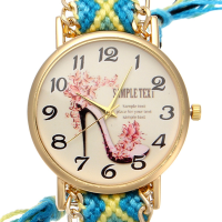 Custom Folk Women Watch High Heels Pattern Alloy Case Casual Retro Quartz Wrist Watch