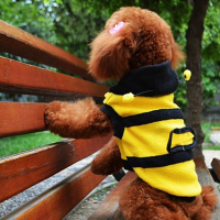 Cut Bumble Bee Cat Dog Clothes Coat Polar Fleece Puppy Dog Coat