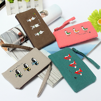 Cute Animals Canvas Coin Purse Wallet Bags Pouch Wallet Storage