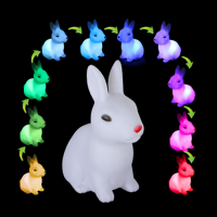 Cute Rabbit Color Changing Led Night Lamp Light Room Christmas Gift