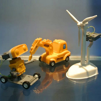 Cute Sunlight 3 In 1 Brine Power Kit Diy Windmill Robot Car For Children