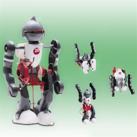 Cute Sunlight Diy Electric Tumbling Robot 3 Mode Assembly Robot For Children