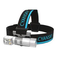 Cyansky HS7R 2800 Lumen Krachtige 2 in 1 LED zaklamp Hoofdlamp Schijnwerper en Overstromingslicht Koplamp Oplaadbare Hoo