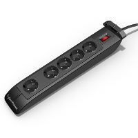 CyberPower SB0501BA DE B Overspanningsveilige stekkerdoos Zwart Randaarde stekker